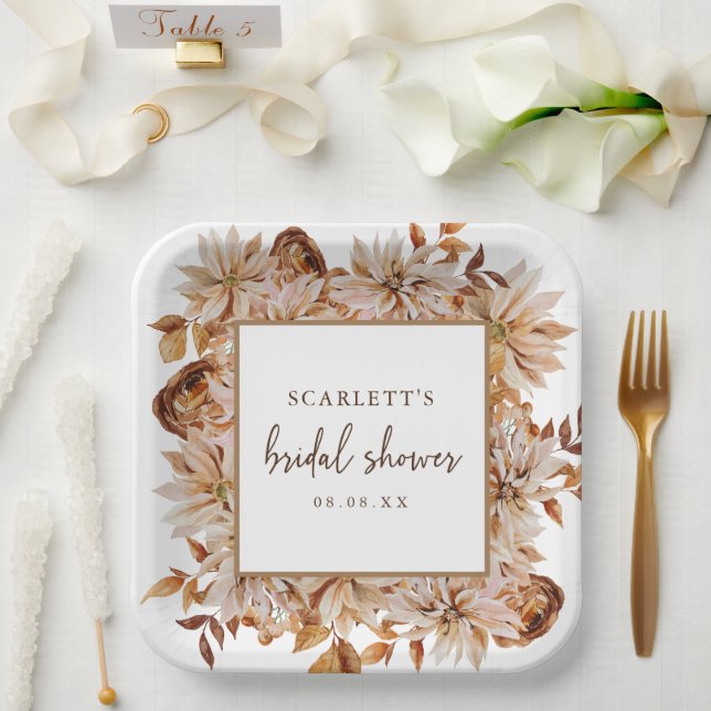 Brautparty-Herbst-Papierplatte Pappteller (Hochzeit)