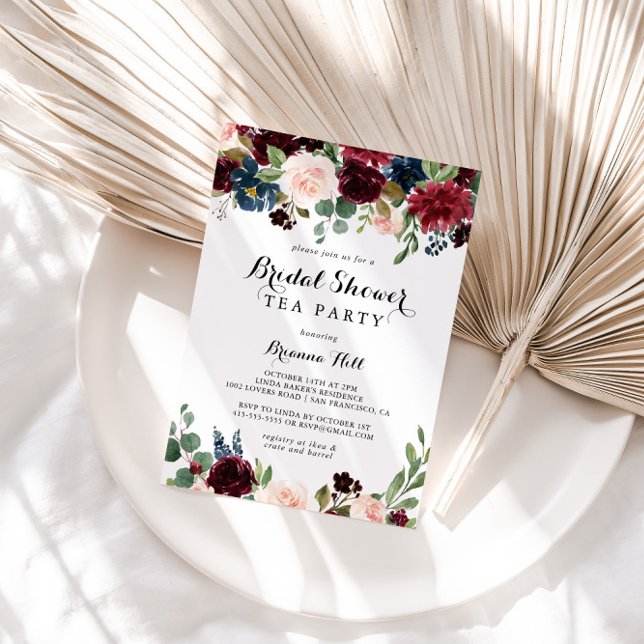 Brautparty Herbst Rustikale Kalligrafie Tee Party Einladung (Von Creator hochgeladen)