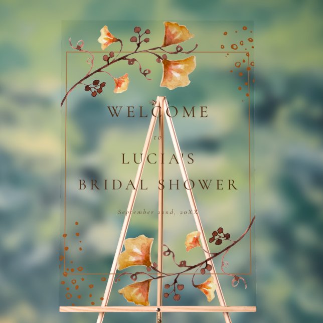 Brautparty Herbst trockenes Leaf Acrylschild (Neutral)