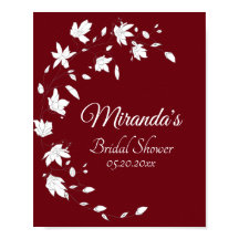 Brautparty Herbst Wein & Weißes Blumen Zeichen