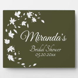 Brautparty Herbstgrün und Weiß Fotoplatte