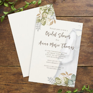 Brautparty Herbstleaves Hochzeitskleid Elegant Einladung