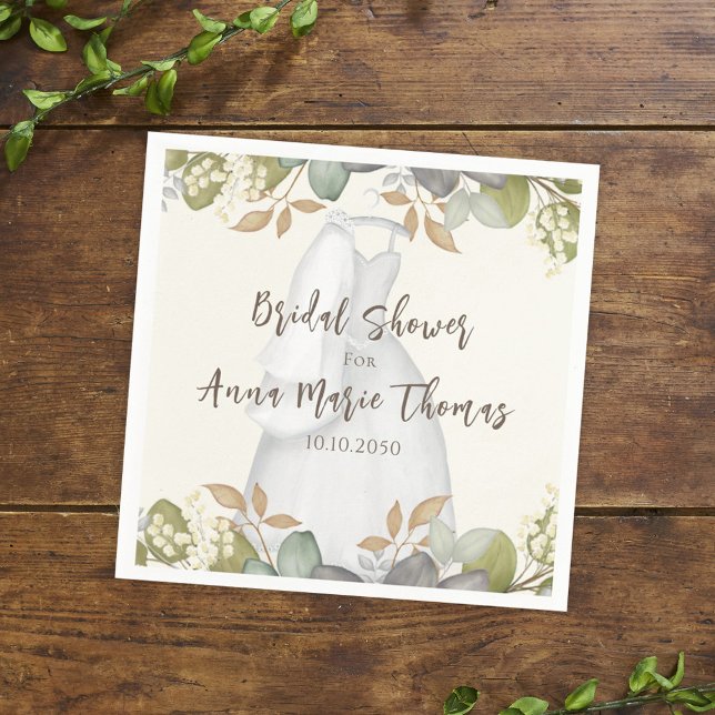 Brautparty Herbstleaves Hochzeitskleid Elegant Serviette (Von Creator hochgeladen)