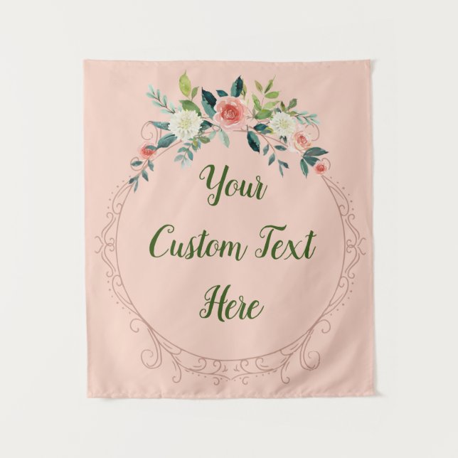 Brautparty Hintergrund Romantische Blume Wandteppich (Vorderseite)