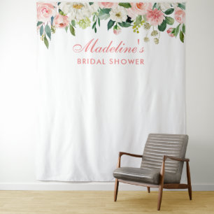 Brautparty-Hintergrund Rosa Fotobox-Requisite Wandteppich