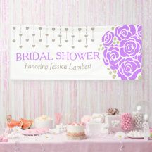 Brautparty Hochzeit lila posy Name Banner