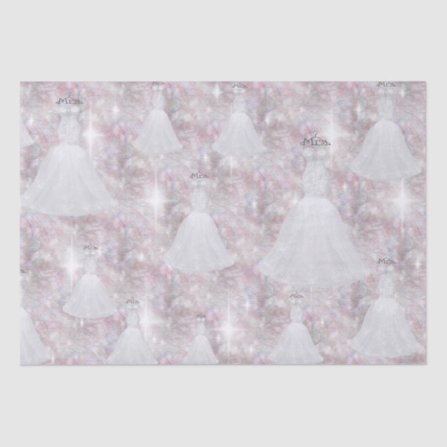 Brautparty Hochzeitskleid Pastel Glitzer Lights Seidenpapier (Vorderseite)