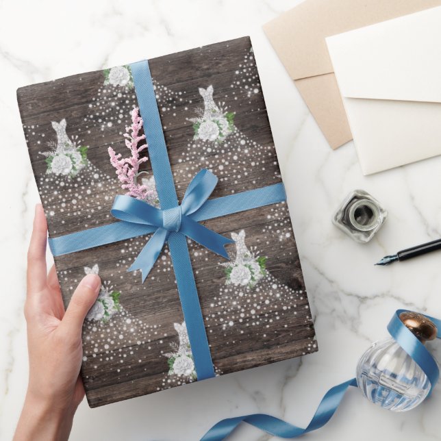 Brautparty Hochzeitskleid rustikales Party Geschenkpapier (Schenken)