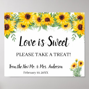 Brautparty-Hochzeitssonnenblumen-Schild 'Take a Tr Poster