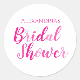 Brautparty Hot Pink Script Typografy Party Runder Aufkleber