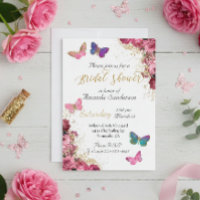 Brautparty Hübsch Chic Floral Pink Schmetterling