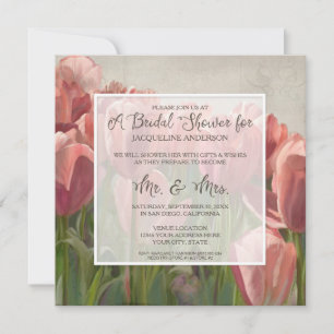 Brautparty Hübsch Tulip Blume Rustikales Elegantes Einladung