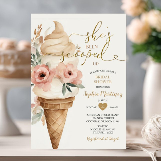 Brautparty Ice Cream Sie wurde aufgezogen Einladung (Von Creator hochgeladen)