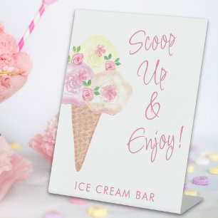 Brautparty Ice Creme Bar Sockelschild