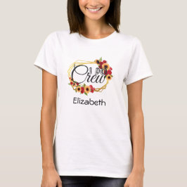 Brautparty, ich mache Crew, Sonnenblumen, Rose, Bl T-Shirt