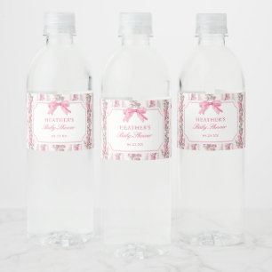 Brautparty im Pink Bow Love Shack Wasserflaschenetikett