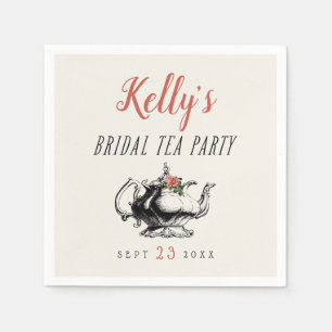 Brautparty im Vintage-Typografie-Stil und Teeparty Serviette