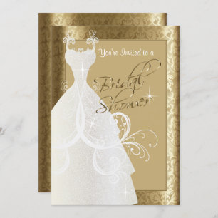 Brautparty in antiker Golddamaske Einladung