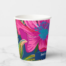 Brautparty in Aquarelltönen und botanisch-rosa Pappbecher