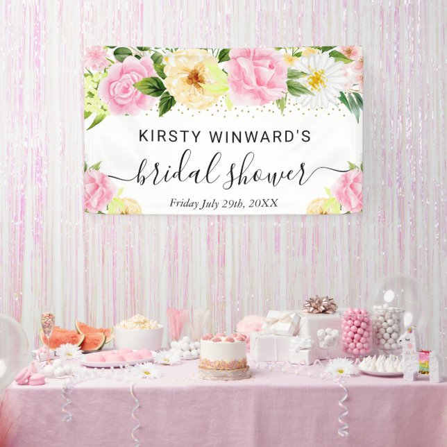 Brautparty in Rosa und Gelb Banner (Party)