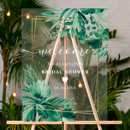 Brautparty in tropischer Vegetation Acrylschild