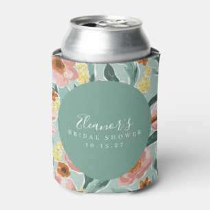 Brautparty individuell Mint Salbei Rosa Floral Sch Dosenkühler