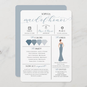 Brautparty Info Card bist du meine Dienstmädchen Einladung