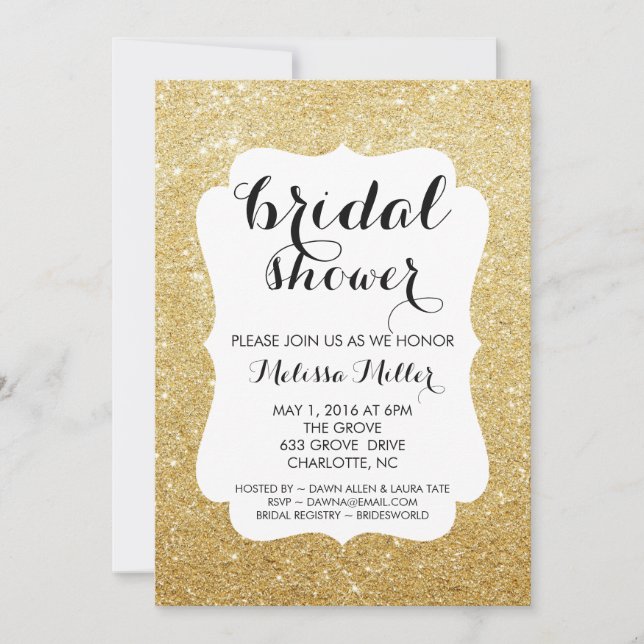 Brautparty Invite - Glitter Einladung (Vorderseite)