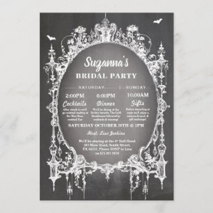Brautparty Itinerary Bachelorette Gotische Rahmen Einladung