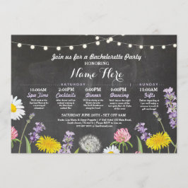 Brautparty Itinerary Bachelorette Wilde Blume Einladung