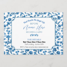 Brautparty Itinerary Chintz Blue & White Floral Programm