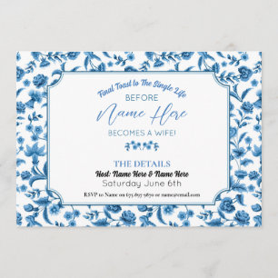 Brautparty Itinerary Chintz Blue & White Floral Programm