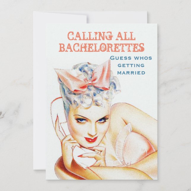 Brautparty, Junggeselinnen-Abschied Einladung (Vorderseite)