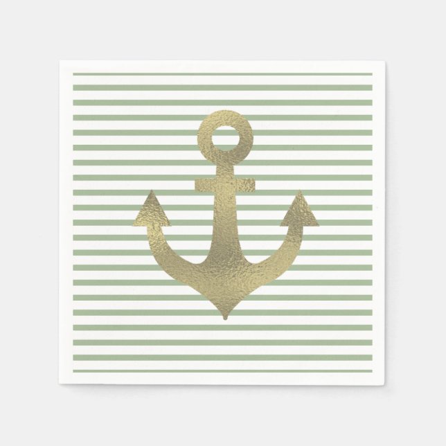 Brautparty Junggeselinnen-Abschied Nautical Anchor Serviette (Vorderseite)
