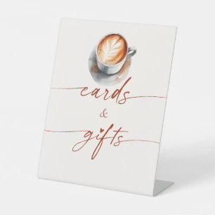 Brautparty-Kaffee-Karten und Geschenke Sockelschild