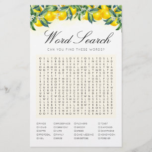Brautparty-Karte für Word Search Lemon