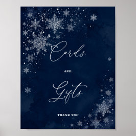 Brautparty-Karten & Geschenke Mitternachtsschneefl Poster