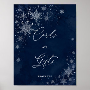 Brautparty-Karten & Geschenke Mitternachtsschneefl Poster