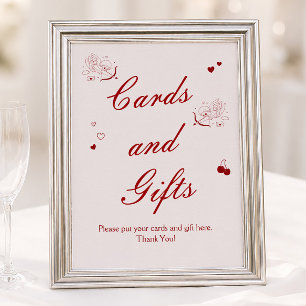 Brautparty-Karten und -Geschenke im Vintage-Valent Poster
