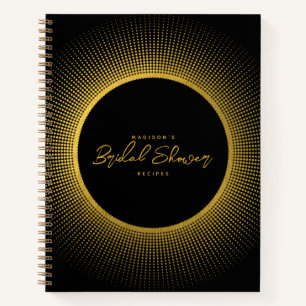 Brautparty-Kocharbeitsküchenrezept Schwarz Gold Notizbuch