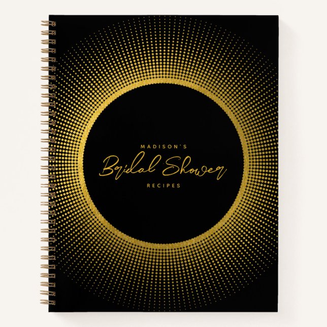Brautparty Kochen Küche Rezept Schwarzes Gold Notizbuch (Vorderseite)