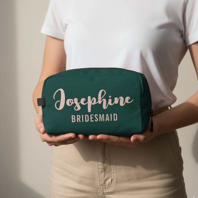 Brautparty Kosmetik-Geschenk für Junggesellinnenab Waschbeutel (Custom Name Makeup Bag – Bridesmaid Gift Idea for Wedding Day, Bridal Shower & Bachelorette Events)