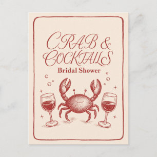 Brautparty-Krabbencocktails-Küstenparty-Cute Postkarte