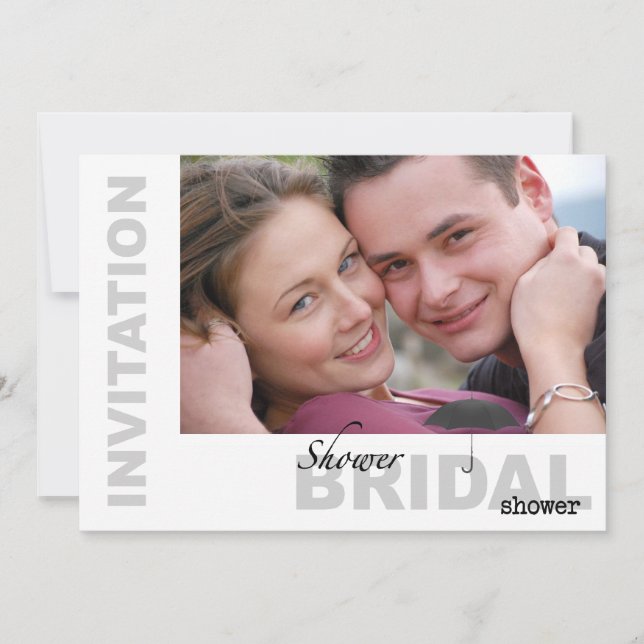 Brautparty - kundenspezifisches Foto B&W Einladung (Vorderseite)