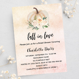 Brautparty Kürbis fallen in Liebe Creme Luxus Einladung