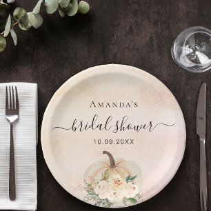 Brautparty Kürbis Rose Goldcreme Pappteller