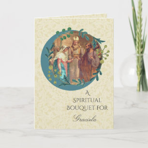 Brautparty Lace Spiritual Bouquet Gebete Dankeskarte