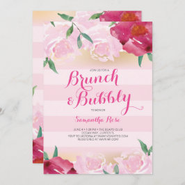Brautparty laden, Brunch u. sprudelnde Blumen ein Einladung