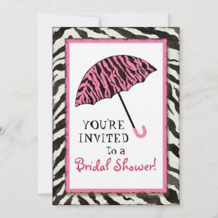 Brautparty laden Zebra, Leopard'n-Regenschirm ein Einladung