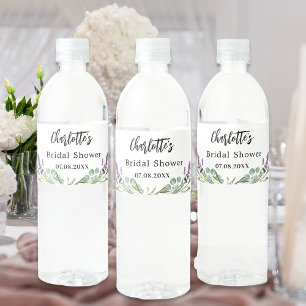 Brautparty-Lavendel-Blütenblättern Wasserflaschenetikett